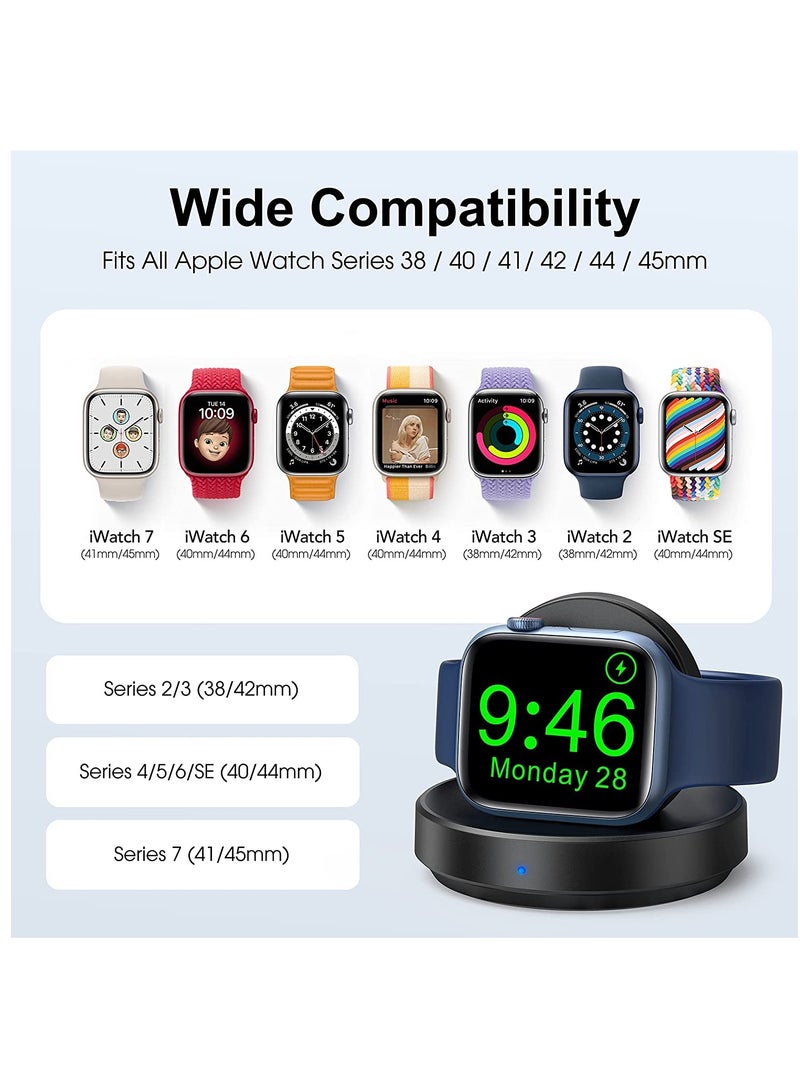 KASTWAVE Watch Charger Stand for Apple, Portable Magnetic Charging Dock for iWatch, Wireless Charging Station with Apple Watch Series 7 SE 6 5 4 3 2, Support Nightstand Mode - Image 2