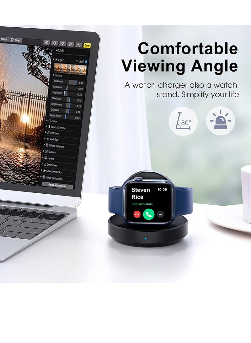 KASTWAVE Watch Charger Stand for Apple, Portable Magnetic Charging Dock for iWatch, Wireless Charging Station with Apple Watch Series 7 SE 6 5 4 3 2, Support Nightstand Mode - Image 3