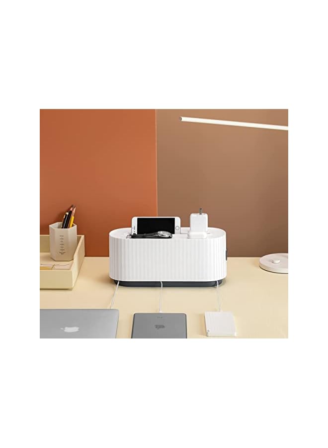 promass Cable Management Box, Ventilation and Heat Dissipation Large Capacity Storage Box,Suitable for TV, Computer, Laptop Power Strips, Fashionable Power Strip Box for Home, Office - Image 2