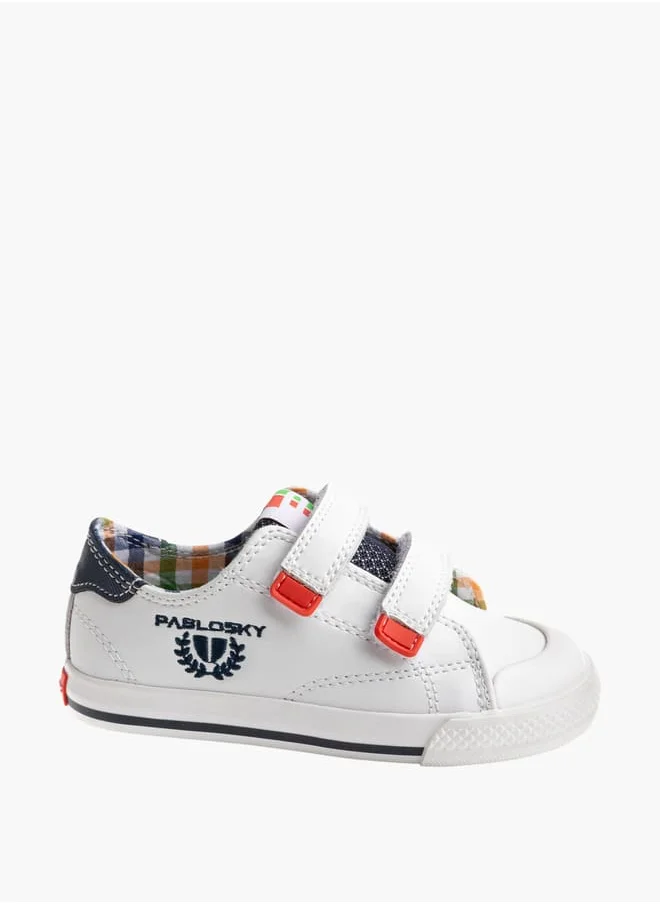 Pablosky Boys Colourblock Sneakers with Hook and Loop Closure