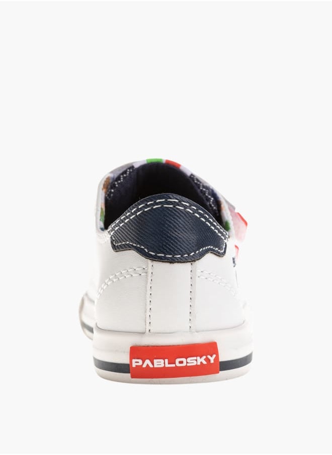 Pablosky - Boys Colourblock Sneakers with Hook and Loop Closure - Image 1
