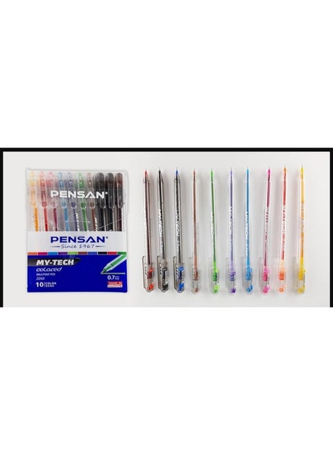 2240-10, 0.7 mm. Ballpoint Pen – Set of 10 Colored Pens
