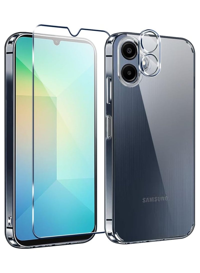 CATANES Samsung Galaxy A06 5G Case 6.7Inch Cover 3 Pack, 1 TPU Clear Case 2 Screen Protectors Tempered Glass