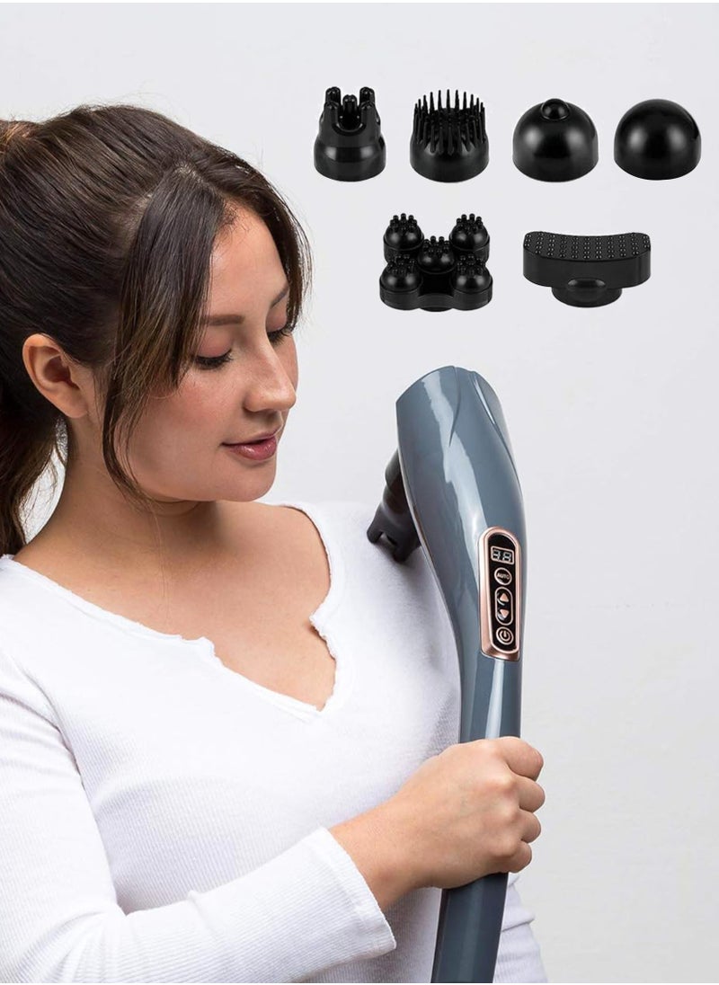 R.VIHAN Electric Handheld Massager with 6 Interchangeable Heads for Deep Tissue Percussion Vibration and Targeted Muscle Relief  - Image 1