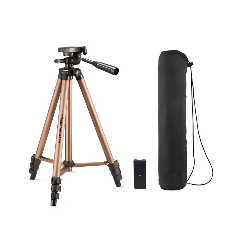 Digitek (DTR 420LW) Tripod for Camera & Smartphone with Holder – 4.26ft Max Height, 3Kg Load, 4-Section Legs, 3-Way Head, Quick Release Plate - Ideal for Photography & Videography - Image 5