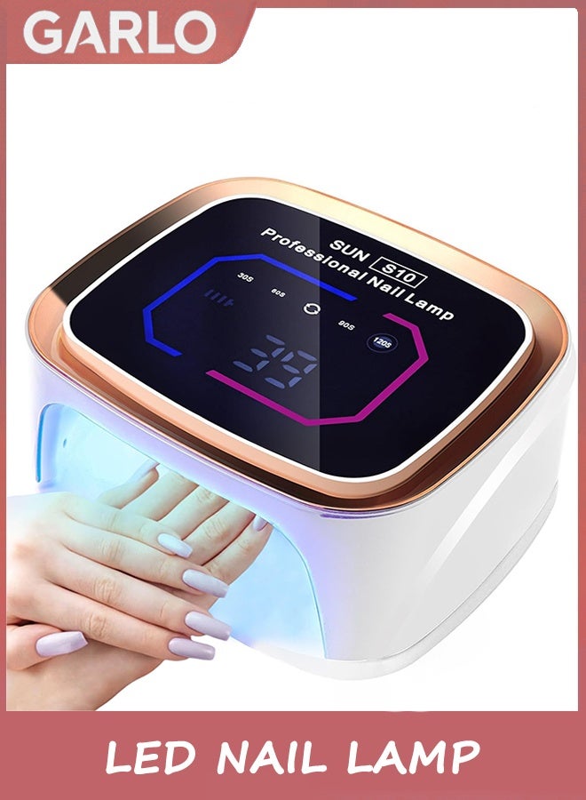 جارلو مصباح الأظافر اللاسلكي للأشعة فوق البنفسجية LED ، مصباح الأظافر 108W مصباح الأظافر للأشعة فوق البنفسجية القابلة لإعادة الشحن للأظافر الجيل مع شاشة LCD كبيرة ، مصباح علاج الجيل المهني ، 4 توقيت إعداد جهاز استشعار الأظافر التلقائي للصالون والمنزل - Image 1