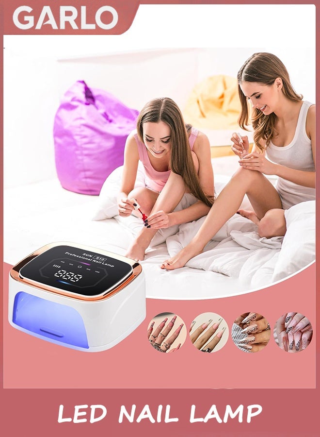 جارلو مصباح الأظافر اللاسلكي للأشعة فوق البنفسجية LED ، مصباح الأظافر 108W مصباح الأظافر للأشعة فوق البنفسجية القابلة لإعادة الشحن للأظافر الجيل مع شاشة LCD كبيرة ، مصباح علاج الجيل المهني ، 4 توقيت إعداد جهاز استشعار الأظافر التلقائي للصالون والمنزل - Image 5