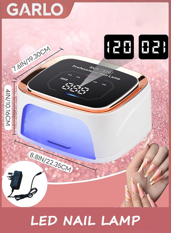 جارلو مصباح الأظافر اللاسلكي للأشعة فوق البنفسجية LED ، مصباح الأظافر 108W مصباح الأظافر للأشعة فوق البنفسجية القابلة لإعادة الشحن للأظافر الجيل مع شاشة LCD كبيرة ، مصباح علاج الجيل المهني ، 4 توقيت إعداد جهاز استشعار الأظافر التلقائي للصالون والمنزل - Image 4