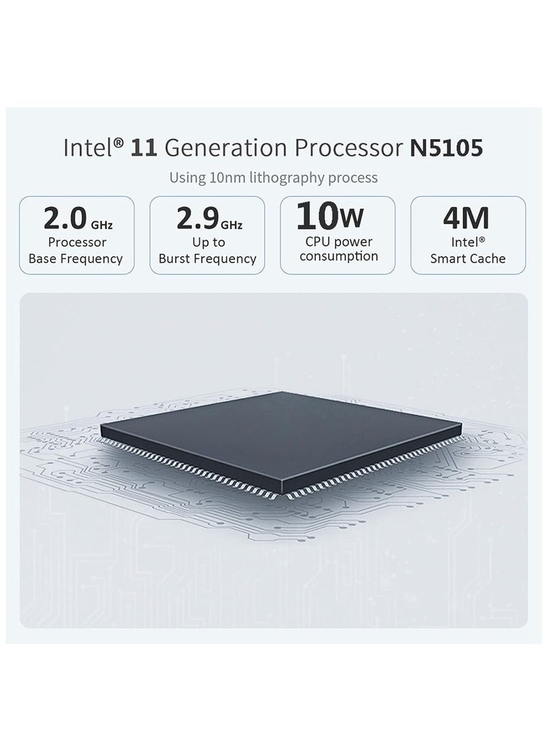Generic Mini PC Windows 11, Jasper Lake N5105 Quad Core Processor, 8GB DDR4 M.2 SSD Mini Desktop Computer, Dual 4K HDMI, 3 USB 3.0, WiFi, BT4.2, Gigabit Ethernet (8G+128G)  - Image 2