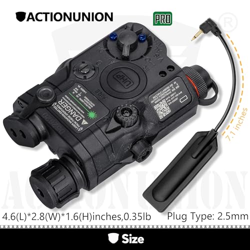 ACTIONUNION بندقية هوائية PEQ-15 برو ليزر IR + ليزر أخضر مرئي UHP + مصباح LED أبيض (أسود) - Image 5