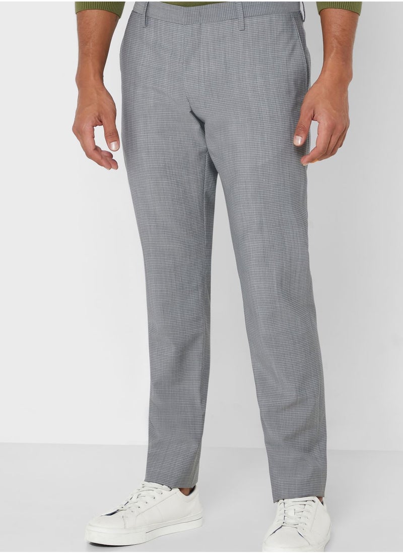 GANT Checked Slim Fit Trousers  - Image 1