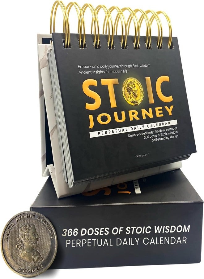 MESMOS 366 Daily Stoic Calendar, Administrative Professional Day Gifts, Inspirational Gifts for Men, Men's Gifts, Daily Affirmations Office Desk Decor for Men, Motivational Self Care Office Desk - Image 1