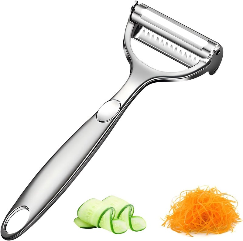 MOXYOY Potato Peeler, Y-Shaped Rotating Stainless Steel Peeler, 3-in-1 Multi-Functional for Peeling, Shredding and Slicing Fruit and Vegetables - Image 1