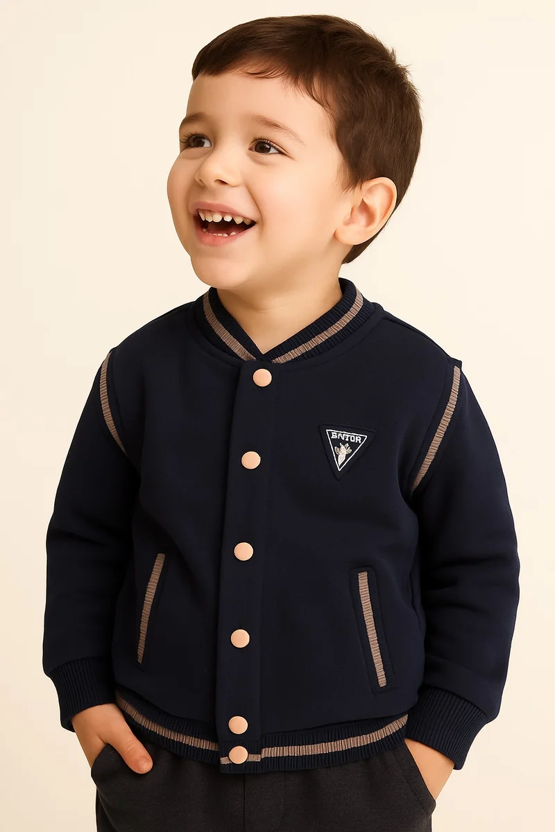 Dirkje Boys Space Club Varsity Fleece Jacket – Navy