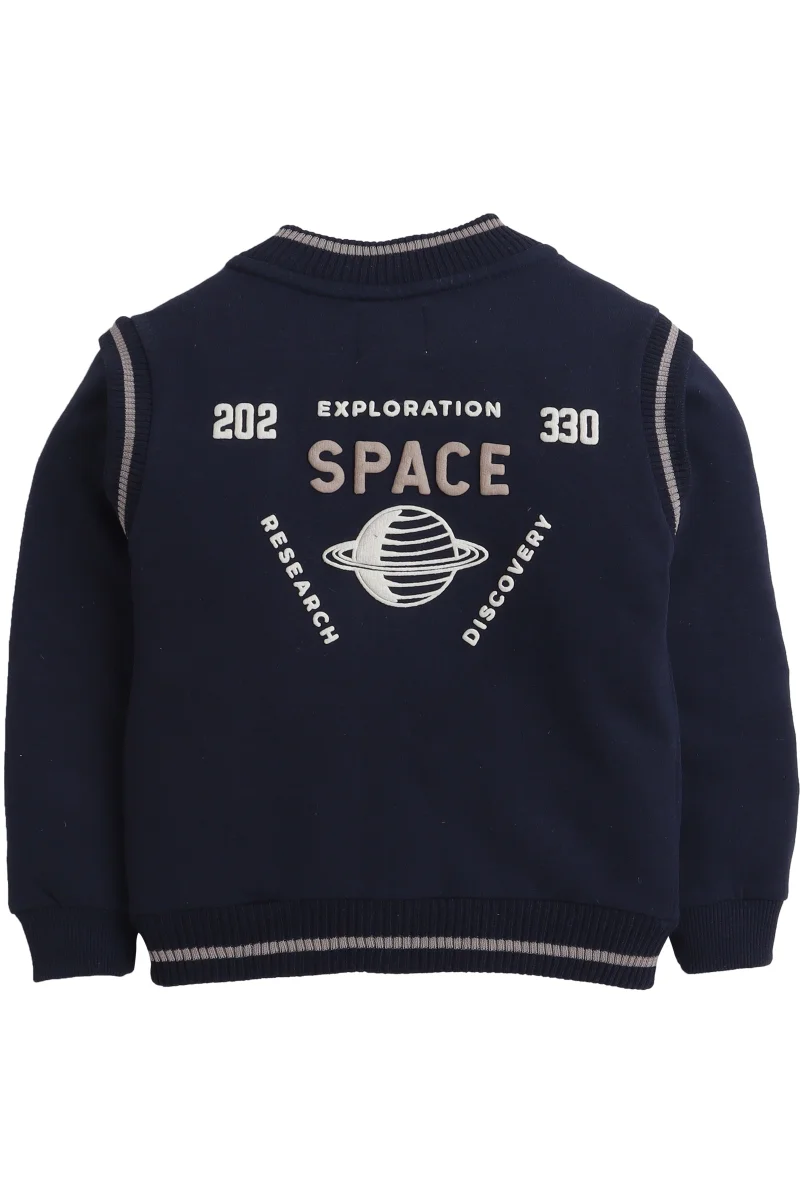 ديركجي جاكيت صوف نادي الفضاء للأولاد - كحلي