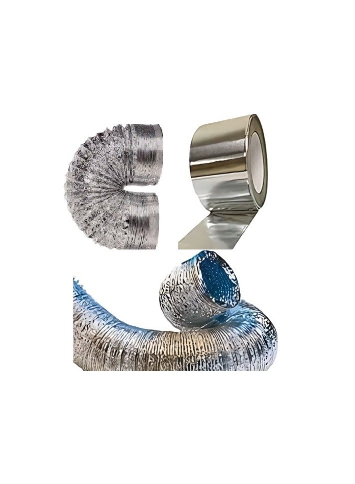 Shams Heater and Kitchen Chimney Hose 5M 5Inch - Chimney Exhaust Pipe with 10M Adhesive Roll (5M 5Inch + Adhesive Roll)  - Image 1