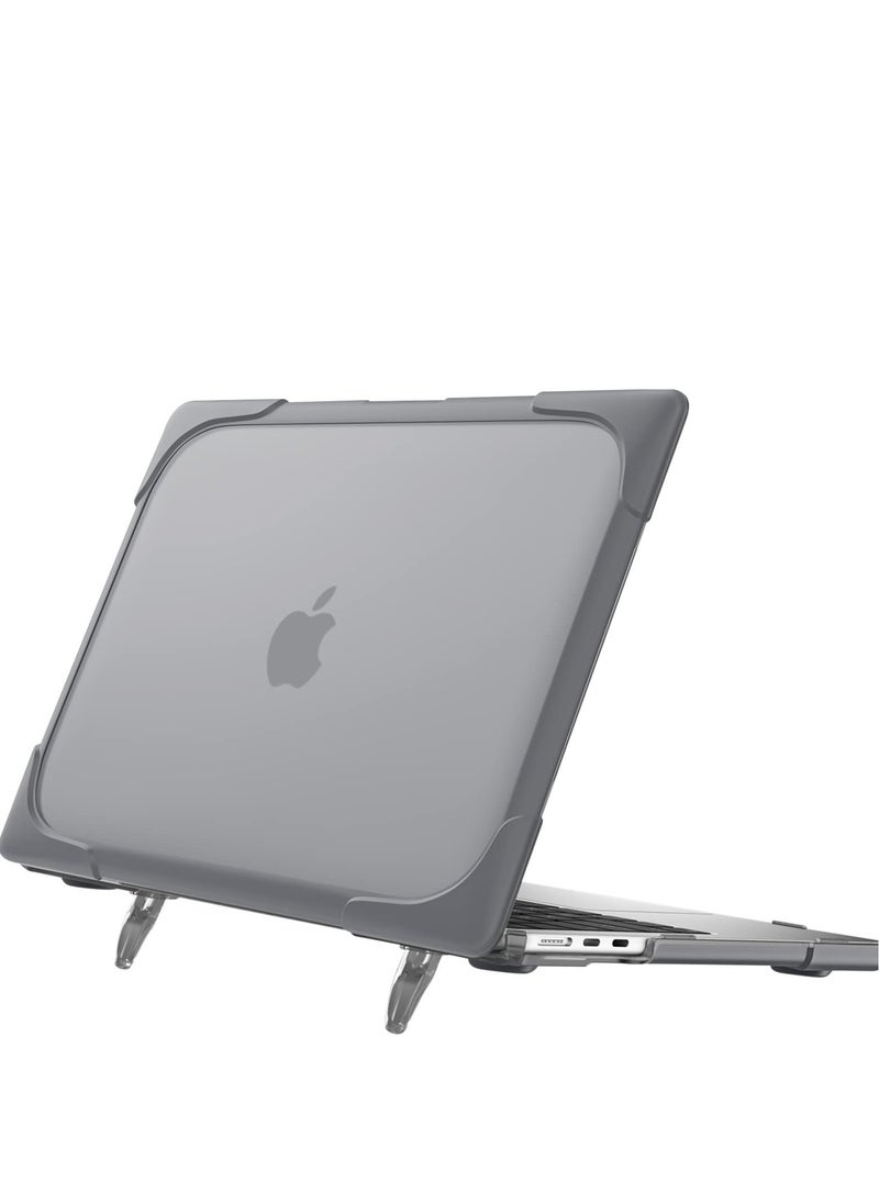 KASTWAVE - Protective Hard Case for Mac Book Air 13.6 Inch 2022 M 2 A 2681 with Touch ID, Heavy Duty Shockproof Hard Shell Case,  Kickstands (Grey) - Image 1