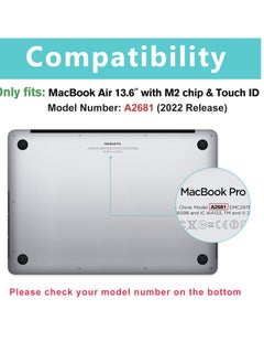 KASTWAVE Protective Hard Case for Mac Book Air 13.6 Inch 2022 M 2 A 2681 with Touch ID, Heavy Duty Shockproof Hard Shell Case,  Kickstands (Grey)  - Image 2