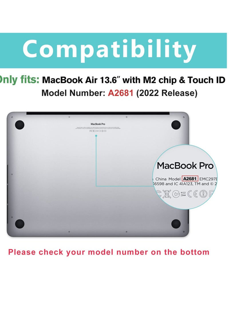 KASTWAVE - Protective Hard Case for Mac Book Air 13.6 Inch 2022 M 2 A 2681 with Touch ID, Heavy Duty Shockproof Hard Shell Case,  Kickstands (Grey) - Image 1