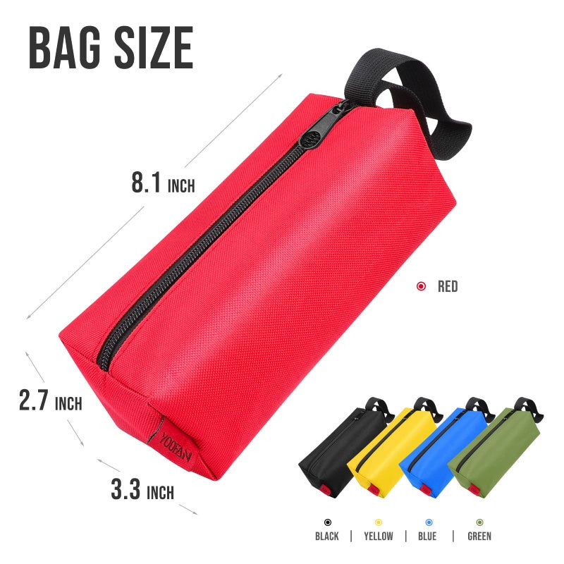 YOOFAN Small Tool Bags â€“ Heavy Duty 1680D Waterproof Fabric Tool Pouch, Black/Red/Blue/Green/Yellow, 5-Packs - Image 2