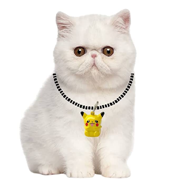 Pups&Pets Dog And Cat Bell Cartoon Character included Ring, Collar Bell Cartoon Design For Cat And Dog (Pikachu) - Image 1