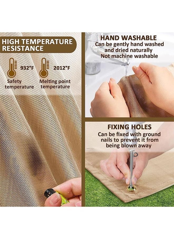 Arabest - Fireproof Stove Grill Mats,39×39 Fire Pit Mat, Blanket for Wood Deck Insulation, Camping Bbq Temperature Resistant Rugs, Accessories for Outside Indoor Lawn Protection - Image 1