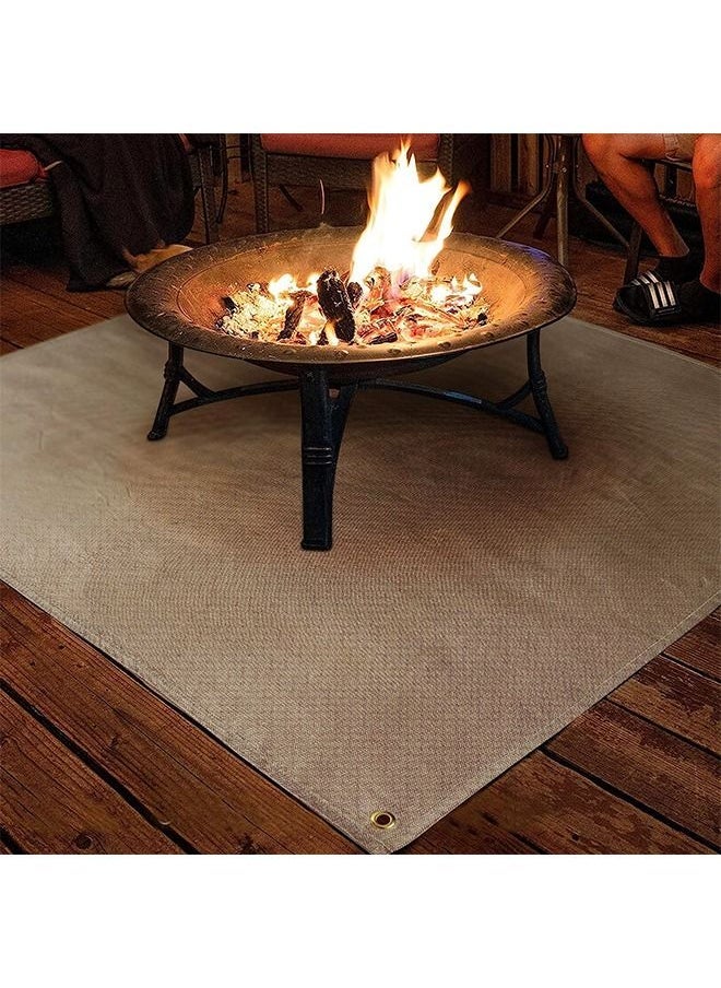 Arabest - Fireproof Stove Grill Mats,39×39 Fire Pit Mat, Blanket for Wood Deck Insulation, Camping Bbq Temperature Resistant Rugs, Accessories for Outside Indoor Lawn Protection - Image 1