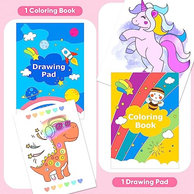 iBayam Art Supplies, 149-Pack Drawing Kit Painting Art Set Art Kits Gifts Box, Arts and Crafts for Kids Girls Boys, with Coloring Book, Crayons, Pastels, Pencils, Watercolor Pens (Pink) - Image 3