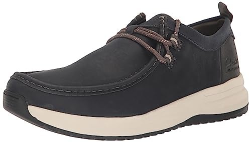 Clarks Men's Wellman Moc Oxford, Navy Leather, 9.5 - Image 1
