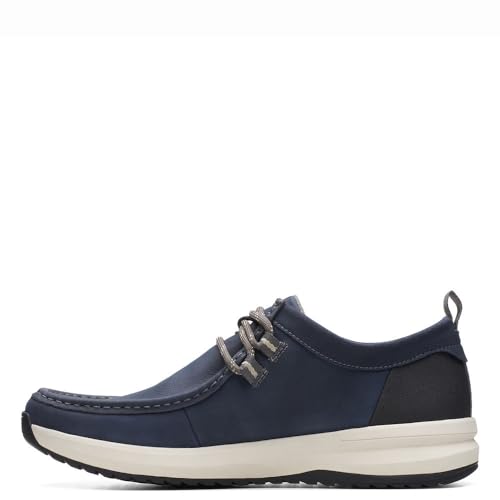 Clarks Men's Wellman Moc Oxford, Navy Leather, 9.5 - Image 5