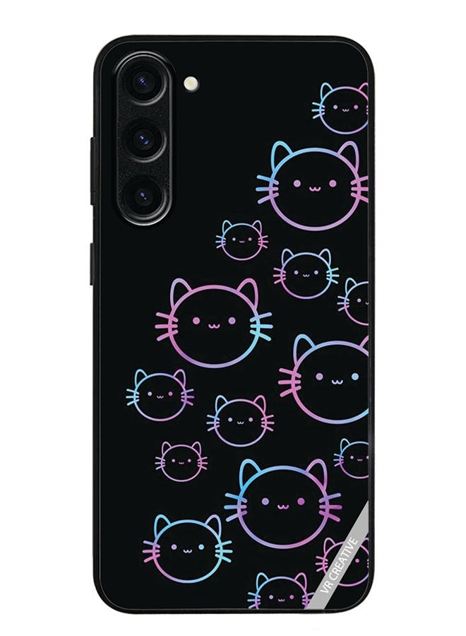 VR CREATIVE Protective Case Cover For Samsung Galaxy S23 Plus Cat Face Design Multicolour - Image 1