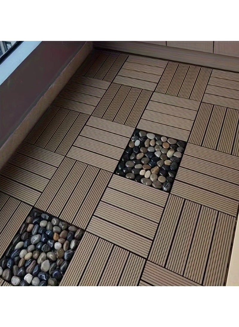 LINGWEI Plastic Tiles Plastic Interlocking Tiles Plastic Flooring Deck For Indoor and Outdoor Brown 30x2x30cm  - Image 5