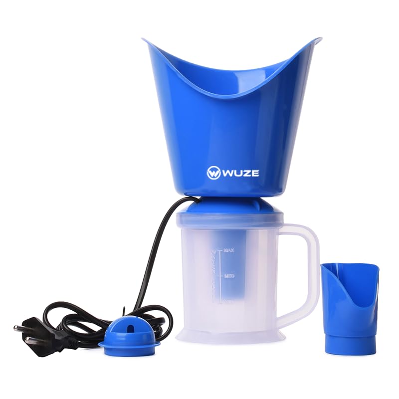 جهاز بخار ووز 3 في 1 للبرد والسعال، جهاز بخار للوجه، جهاز استنشاق بخار وآلة بخار، تعقيم بخاري بالأشعة فوق البنفسجية (استخدم فقط ماء RO/فلتر) - أزرق - Image 3