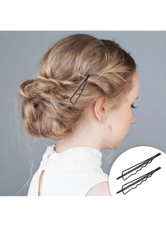 Cinaci 40 Pack 8 Styles Simple Plain Non Slip Black Metal Hair Clips Barrettes Bobby Pins Hair Accessories for Women Girls (Black-40 Pack)  - Image 3