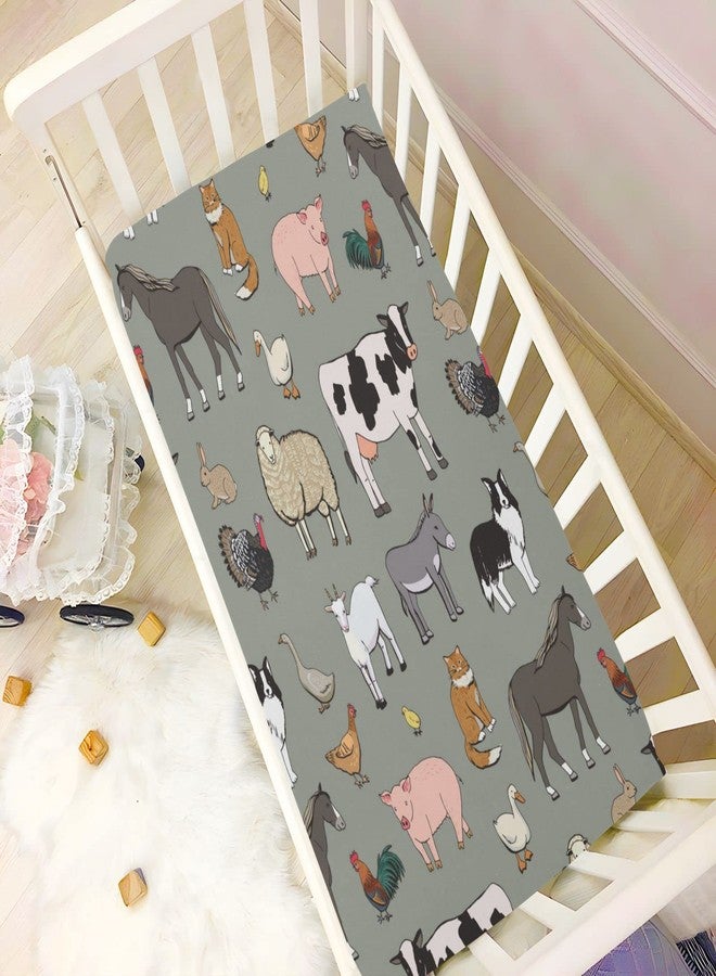 WELLDAY Farm Animals Pattern Crib Sheets, Crib Sheets for Boys Girls, Breathable Soft Standard Toddler Crib Sheet 39 X 27 Inches - Image 5