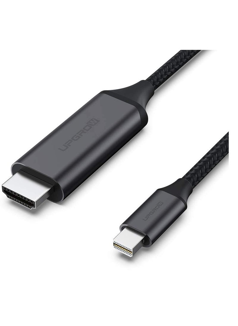 أب جرو كابل ميني ديسبلاي بورت الى HDMI من اب جروااw ، بطول 1.5 م كابل مضفر بالنايلون بغلاف من الالومنيوم - 6ft - p 1080، (حاسوب شخصي، حاسوب لوحي، جهاز العرض، شاشة عرض)  - Image 1