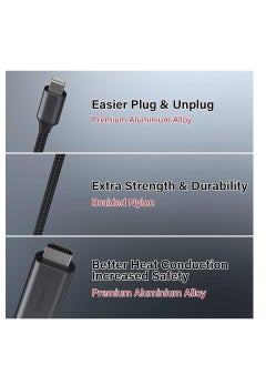 أب جرو كابل ميني ديسبلاي بورت الى HDMI من اب جروااw ، بطول 1.5 م كابل مضفر بالنايلون بغلاف من الالومنيوم - 6ft - p 1080، (حاسوب شخصي، حاسوب لوحي، جهاز العرض، شاشة عرض)  - Image 4