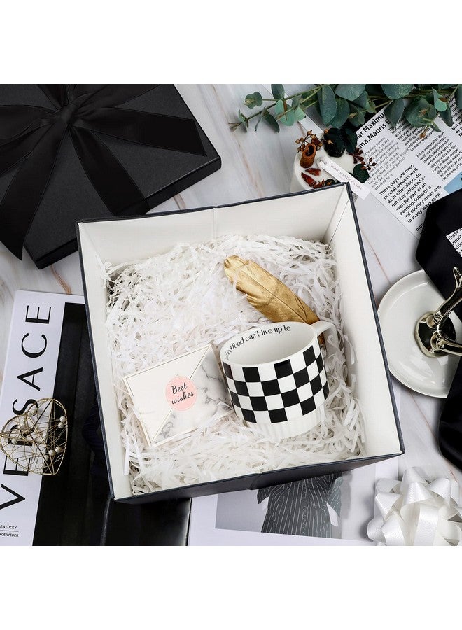 RUSPEPA Medium Birthday Gift Box With Lids Ribbon And Tissue Paper Collapsible Gift Box 1 Pcs 10X10X10 Inches Black - Image 4