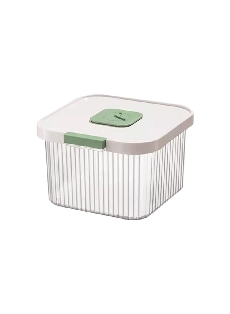 SYOSI Flour Storage Tank, Rice Bucket, Rice Storage Box, Grain Dispenser with Spoon, Flour Container, Can Hold 5KG, Perfect for Bakers and Cooking Enthusiasts, Kitchen Organization Contianers, Green - Image 1