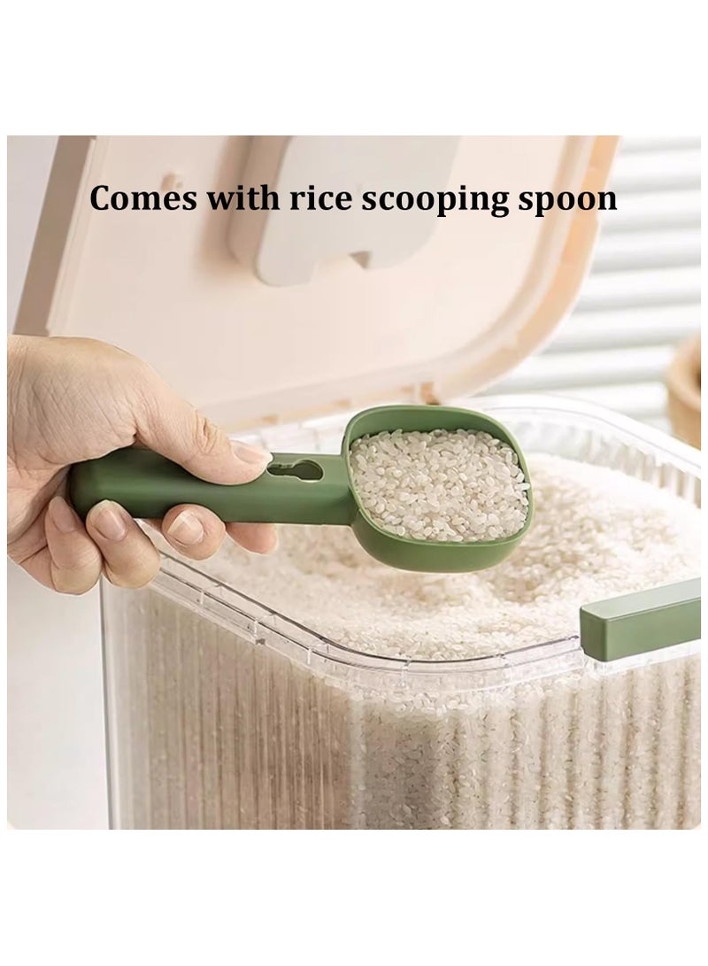 SYOSI Flour Storage Tank, Rice Bucket, Rice Storage Box, Grain Dispenser with Spoon, Flour Container, Can Hold 5KG, Perfect for Bakers and Cooking Enthusiasts, Kitchen Organization Contianers, Green - Image 5