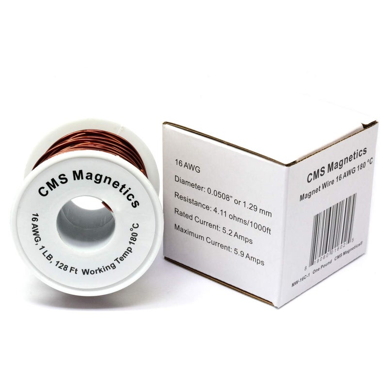 CMS MAGNETICS â€“ 18 AWG, 1-Pound Spool, 207 Feet Long Enameled Copper Magnet Wire for Science, Speaker Coil, Transformer, Inductor, DIY Project - 356Â°F Working Temp, 3.2A Rated Current - Image 4