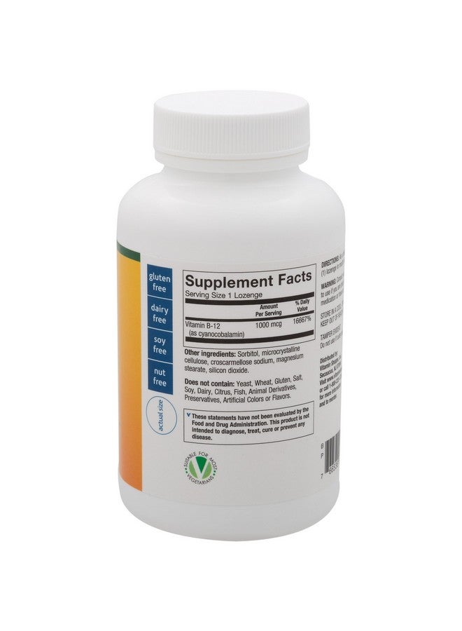 The Vitamin Shoppe Vitamin B12 1,000mcg - Supports Energy Production, Once Daily Dietary Supplement - Vitamin B-12 (As Cyanocobalamin), Gluten & Dairy Free (300 Lozenges) by The Vitamin Shoppe - Image 2