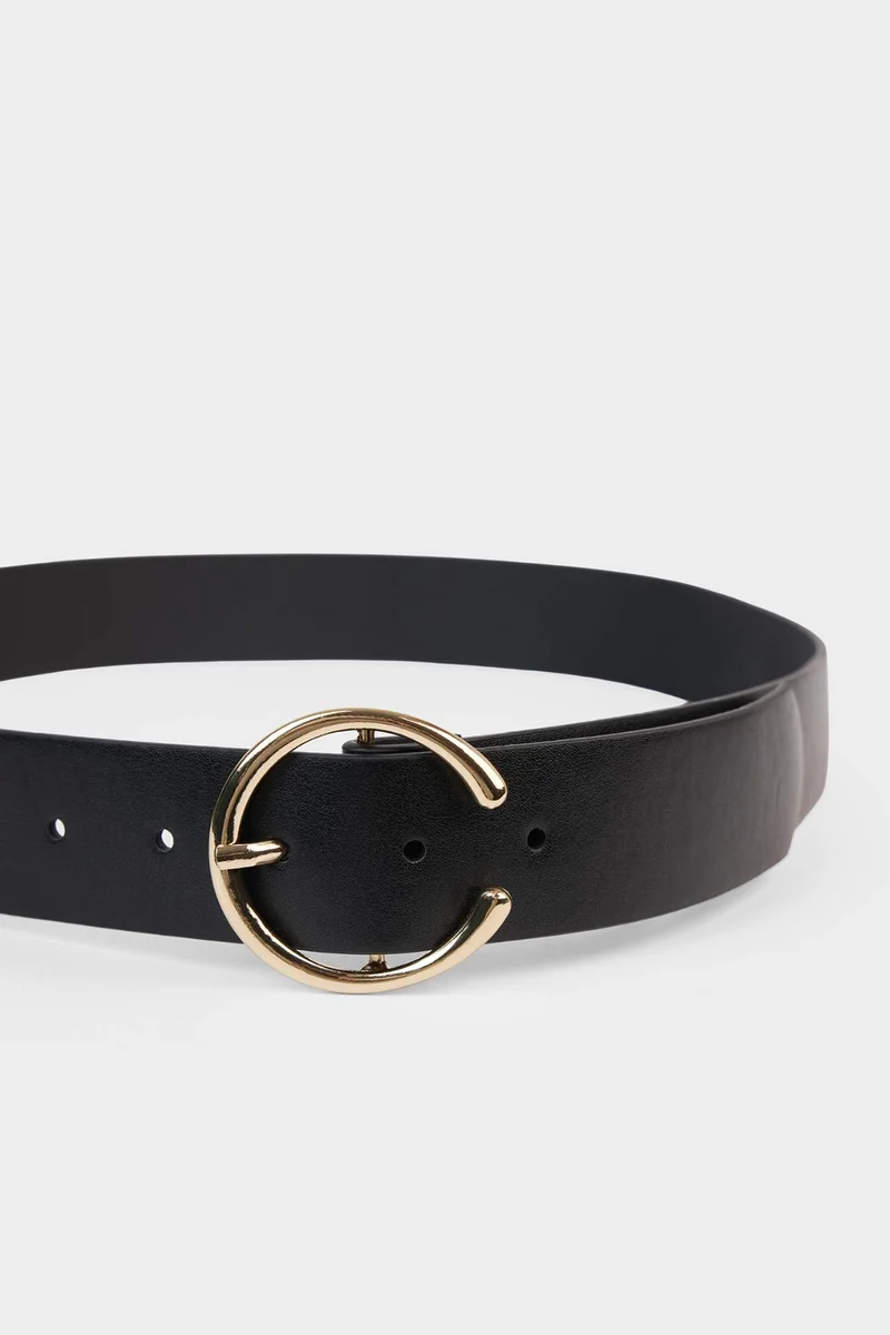 ديفاكتو Woman Big Clasp Faux Leather Jean Belt