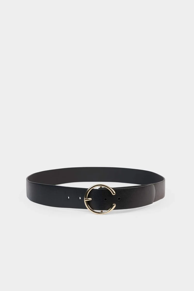 ديفاكتو Woman Big Clasp Faux Leather Jean Belt