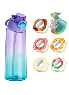 Air Water Bottle Starter Set Up 900ml Sports Air Water Bottle Up BPA Free With Straw Drinking Bottles with 5 Flavor Pods Scented 0 Sugar Fruit Fragrance Water Cup for Outdoor Gym