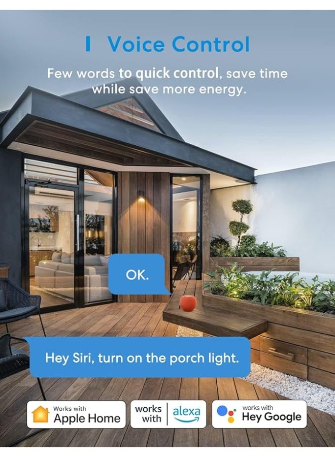 Meross Outdoor Smart Plug 13A IP44 WiFi Plug, Compatible with Apple HomeKit Alexa Google Assistant SmartThings, Voice Control 2 Grounded Heavy Duty Outlets - Image 4