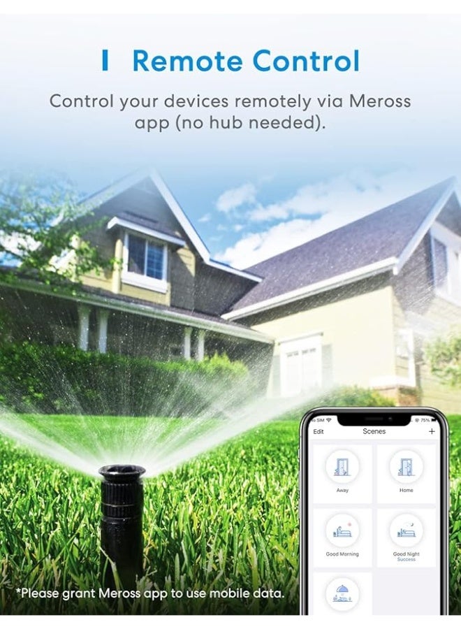 Meross Outdoor Smart Plug 13A IP44 WiFi Plug, Compatible with Apple HomeKit Alexa Google Assistant SmartThings, Voice Control 2 Grounded Heavy Duty Outlets - Image 3