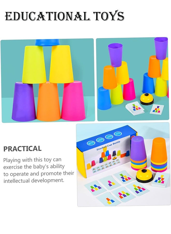 LJRN Sports Stacking Cups, Quick Stacks Cups for Children and Adults, with 12 Speeds, 49 Cards and 1 Bell, Cup Calls, Stacking Mug, Training, Stacking Cups, Speed Party Toy Set, Stacking Cup  - Image 3