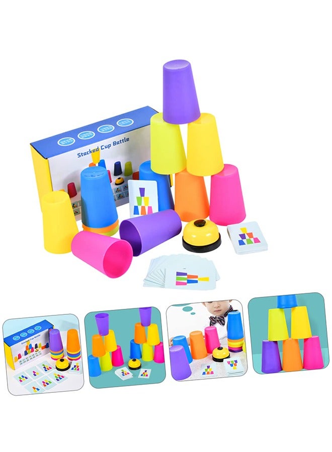 LJRN Sports Stacking Cups, Quick Stacks Cups for Children and Adults, with 12 Speeds, 49 Cards and 1 Bell, Cup Calls, Stacking Mug, Training, Stacking Cups, Speed Party Toy Set, Stacking Cup  - Image 5