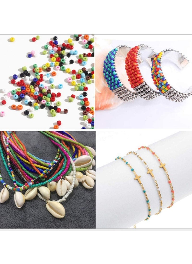 Mountain Gems - Seed Beads kit, 24Colors Small Rainbow Pony Glass Beads Bulk with Jewelry Making Findings and Tools for Adult DIY Jewelry Making Bracelets Necklaces and Earrings - Image 1